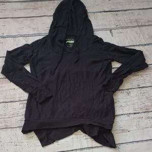 Earth Yoga Black Organic Cotton Blend Pullover Hoodie Shirt L